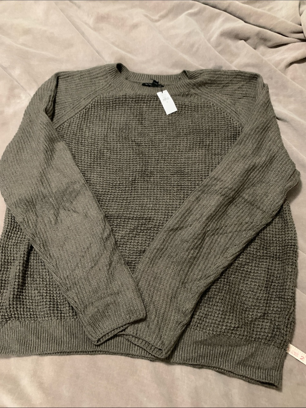 Banana Republic Men's Olive Green Textured Crewneck Sweater